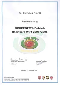 Zertifikat Ökoprofit®-Betrieb