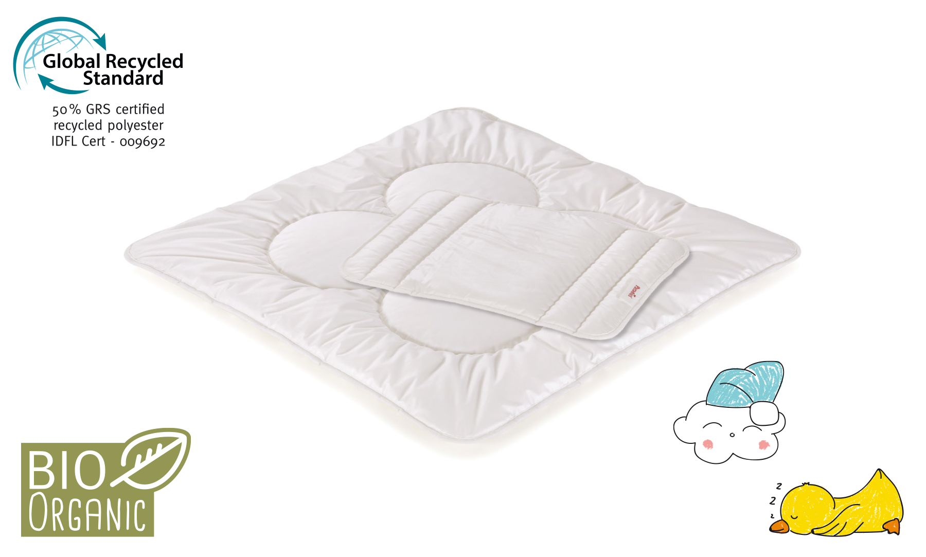 Paradies Couette et oreiller enfant Anela Bio 40x60 cm/100x135 cm